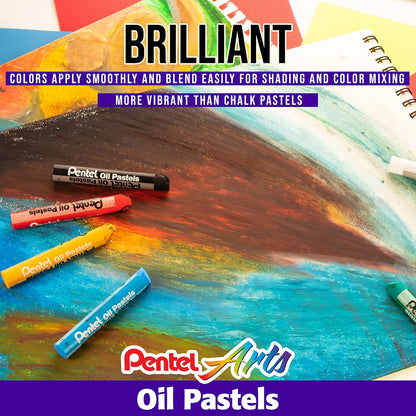 Pentel Oil Pastel Set with Carrying Case,45-Color Set, Assorted, 50/Set