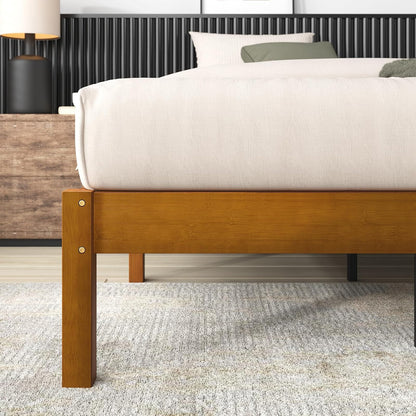 Zinus Ellie Marco de Cama de bambú de 36 cm con Listones de Madera, sin somier, fácil Montaje.