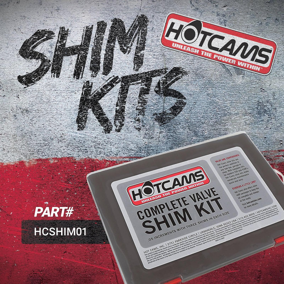 Hot Cams - Kit completo de cuña HCSHIM01 para Honda CRF Kawasaki KX Suzuki | Repuesto OEM, compatible con CRF 150R CRF 150RB CRF 250R, reemplaza Western Powersports 68-2073, para bicicleta de suciedad