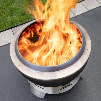 Cuisinart Fogatero Chimenea Cleanburn 50 cm Outdoors | Chimenea sin humo con flujo de aire inteligente,Bandeja de cenizas desmontable,Encendido rápido con una combustión prolongada