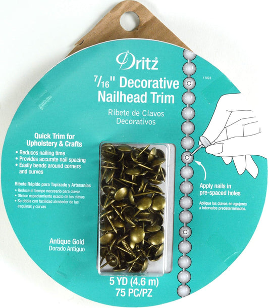 Dritz Deocrative recortar, 7/16 pulgadas, oro envejecido