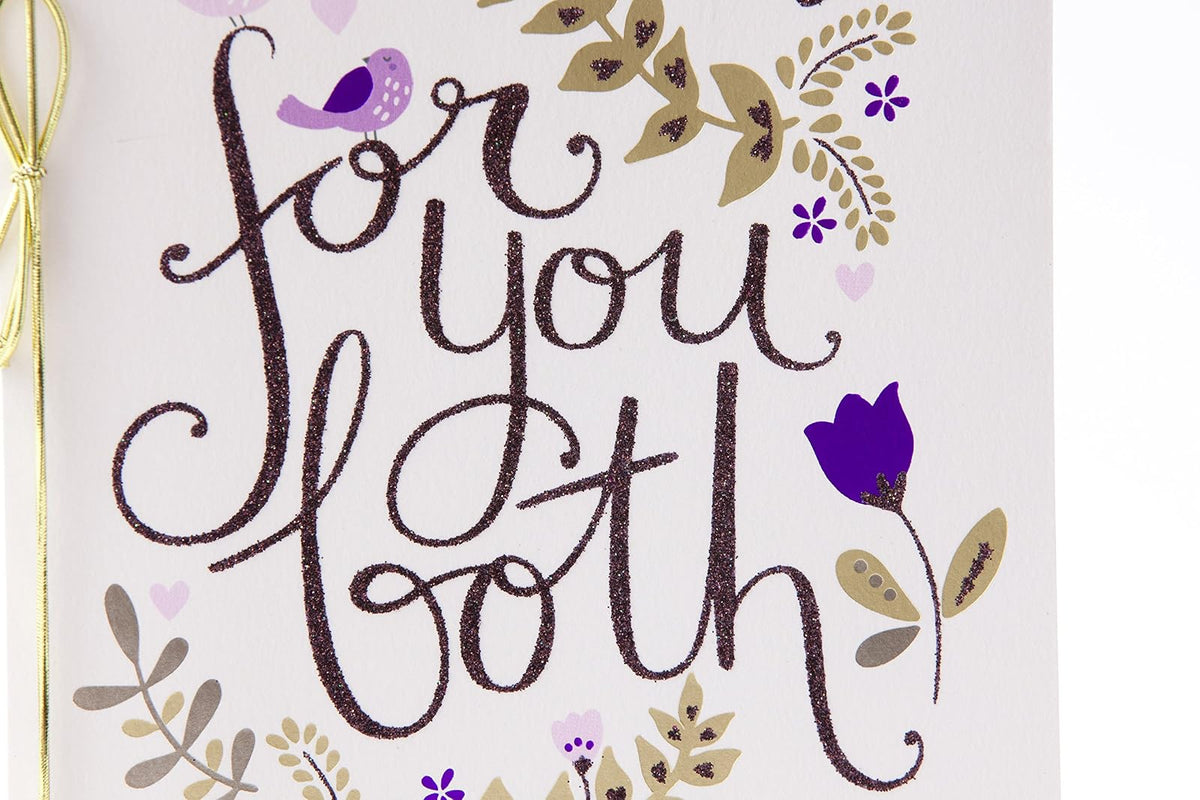 Hallmark Tarjeta de felicitación de aniversario para una pareja (pájaros y flores)