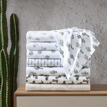 Wrangler – Sábanas de Cama, Transpirable y Resistente a Las Arrugas, Incluye Fundas de Almohada y Fundas de Almohada a Juego, sábanas inspiradas en Piedra Amarilla, Esenciales para recámara (follaje