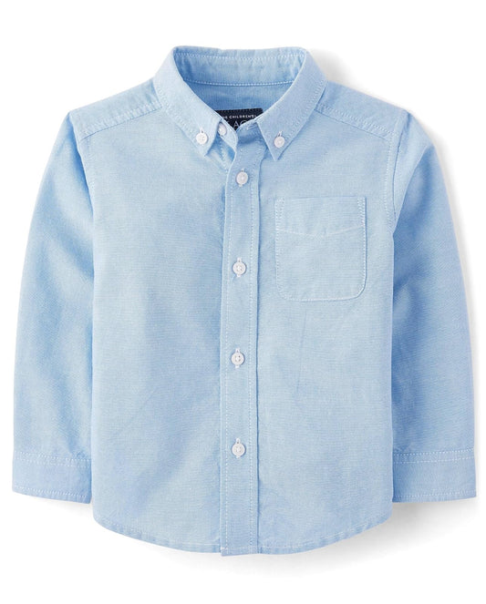The Children's Place - Playera de Manga Larga Oxford para niño
