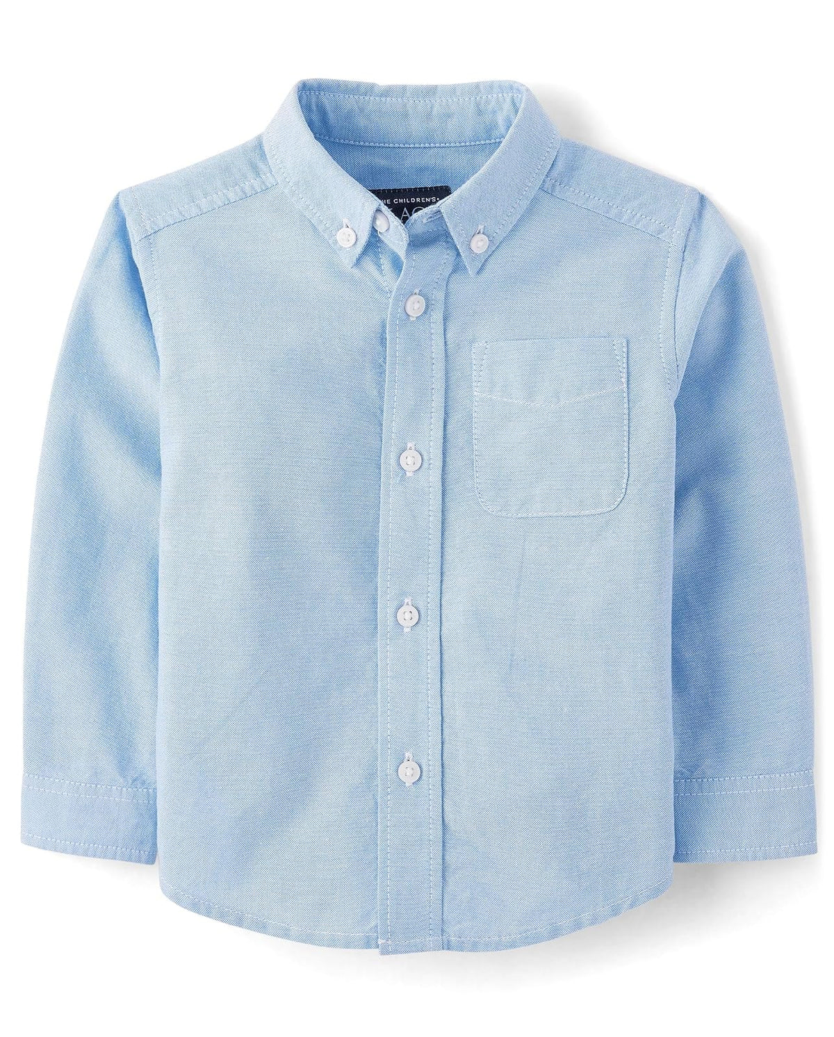 The Children's Place Camisa Oxford Manga Larga para Niño - CH - Lt Blue Single