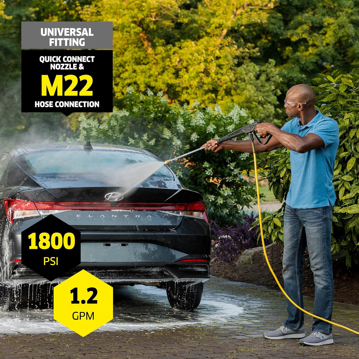 Kärcher K1800PS, MAX 2250 PSI, 3 boquillas de pulverización, Tanque de detergente, para Automóviles, calzadas, revestimientos, Patios, 1.46 máx. GPM