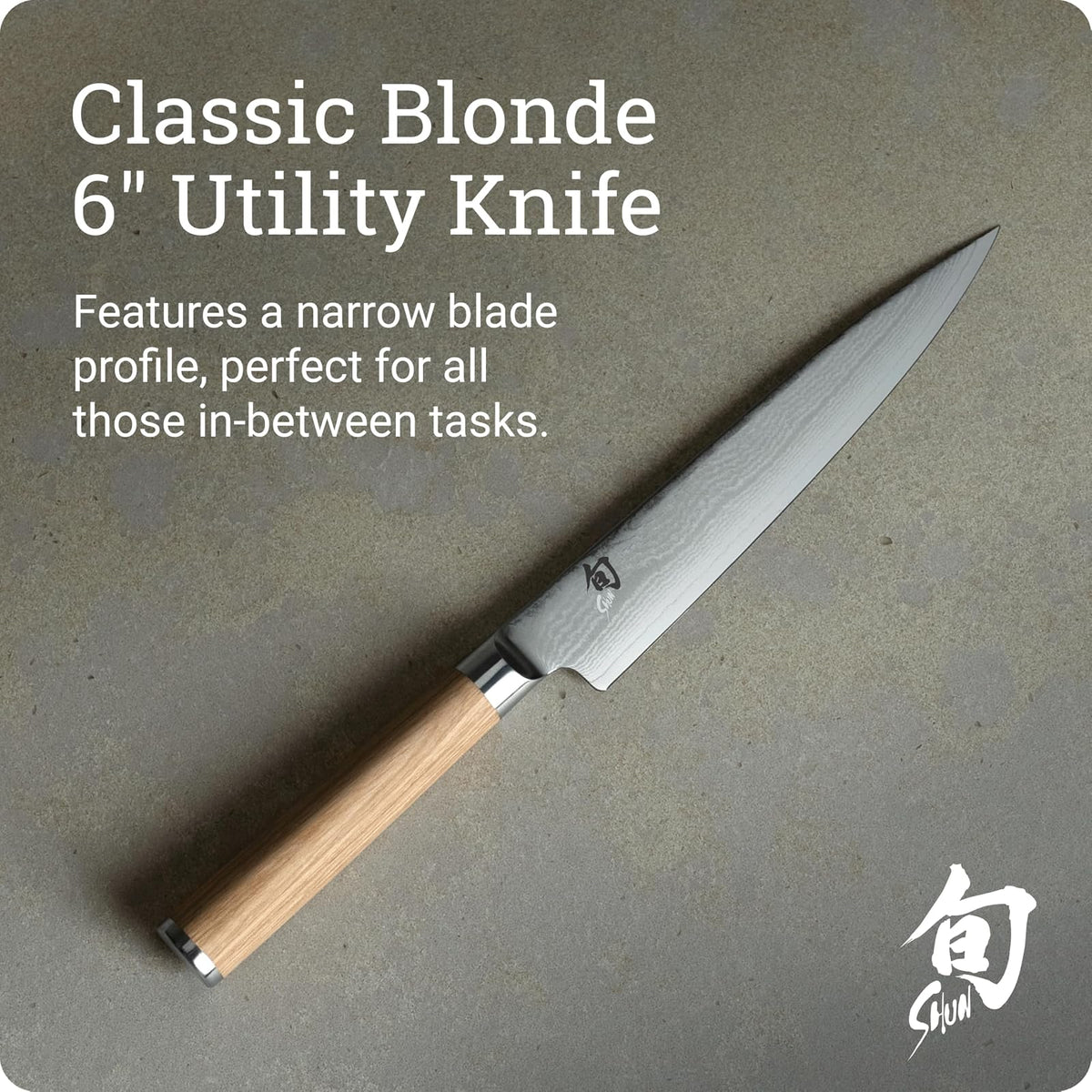 Shun Classic Blonde - Cuchillo multiusos (15,2 cm), mango de madera de Pakkawood, hoja VG-MAX (DM0701W)