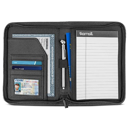 Samsill - Soporte para registro y seguro de automóvil, organizador de guantera Maunal del propietario, 7.25 x 10 pulgadas, soporte para documentos de automóvil, color negro