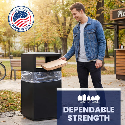 Plasticplace 55-60 gallon Trash Bags │ 22 Microns │ Clear High Density Garbage Can Liners │ 38” x 60” (150Count)