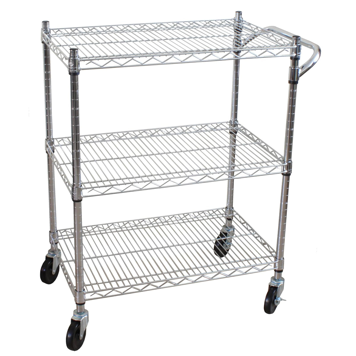 Oceanstar AUC1460 3-Tier Heavy Duty All-Purpose Utility Cart, Chrome