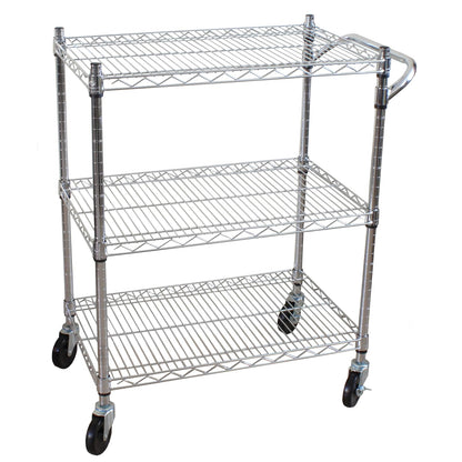 Oceanstar AUC1460 3-Tier Heavy Duty All-Purpose Utility Cart, Chrome