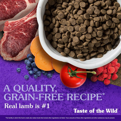 Taste Of The Wild Sierra Mountain Alimento para Perro | Cordero como ingrediente principal, todas las etapas de vida, sin granos, probióticos específicos para la salud digestiva