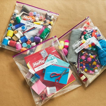 Hefty Slider Jumbo Storage Plastic Bags - 2.5 Gallon Size, 3 Boxes of 15 Bags (45 Total)