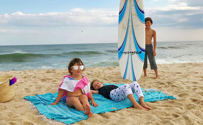 Bersuse Towels - Manta de Playa Anatolia XL, Toalla turca 100% algodón, Extragrande, de Secado rápido, Ligera, de Alta Calidad, 61 x 82 Pulgadas, Color Aguamarina