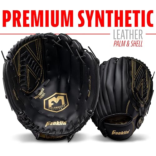 Franklin Sports Guantes de béisbol + softball – Field Master Adulto + Youth Baseball + Softball Guantes – Mano derecha + Guantes de mano izquierda – Infield + Outfield Mitts – Varios tamaños + colores
