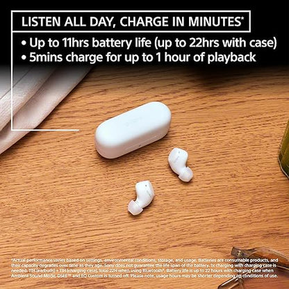 Sony WF-C510 Auriculares Bluetooth intrauditivos, hasta 22 Horas de batería, conexión multipunto, micrófono y Resistencia al Agua, Color Blanco