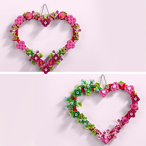 Lego Corazón Decorativo Set de construcción y decoración Infantil, Idea de Regalo para el Día de San Valentín, Accesorio Mural para niñas y niños 40638