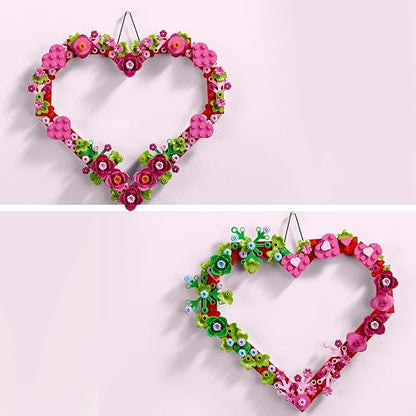 Lego Corazón Decorativo Set de construcción y decoración Infantil, Idea de Regalo para el Día de San Valentín, Accesorio Mural para niñas y niños 40638