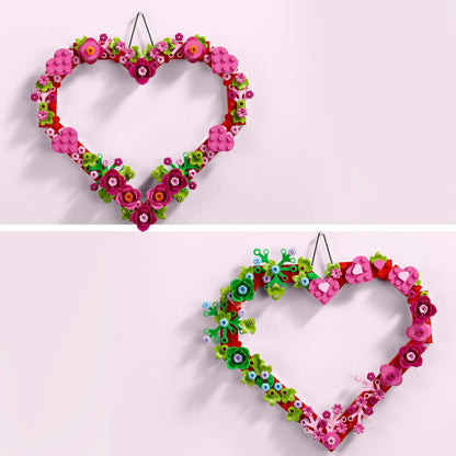 LEGO® Corazón Decorativo Set de construcción y decoración para niños y niñas, con Flores y Hojas Decorativas 40638