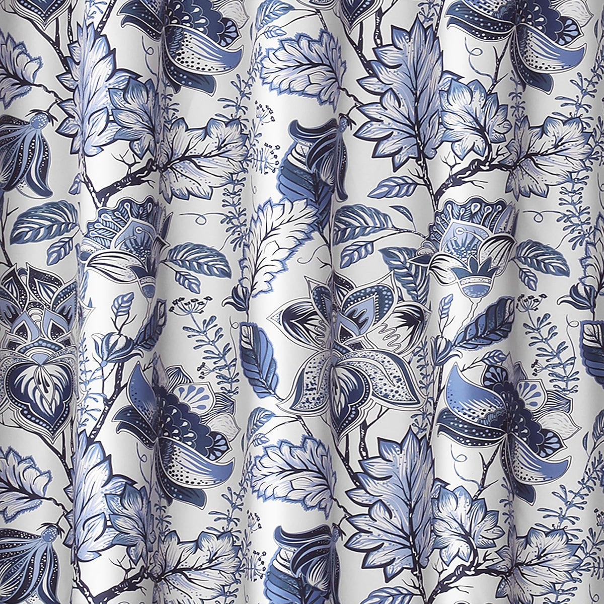 Lush Decor Blue Cynthia - Cortina de Ducha jacobea de Tela, diseño Floral, 72 x 72 Pulgadas