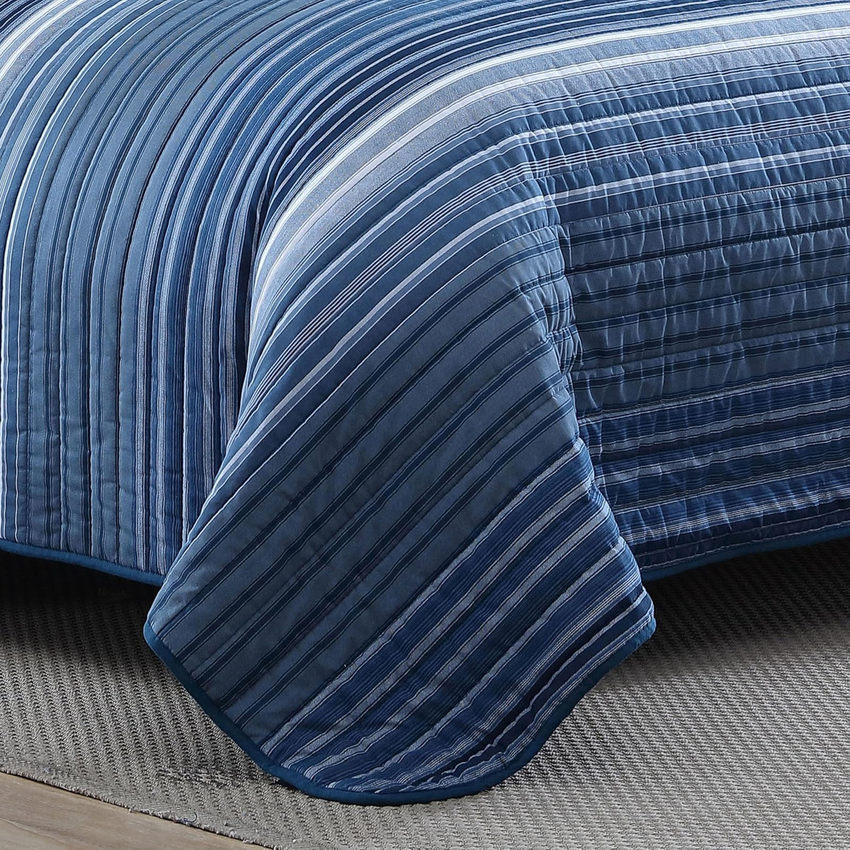 Nautica - Juego de edredón King de algodón Reversible con Fundas a Juego, Juego de Ropa de Cama para Todas Las Estaciones (Azul Coveside, King)