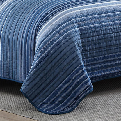 Nautica - Juego de edredón King de algodón Reversible con Fundas a Juego, Juego de Ropa de Cama para Todas Las Estaciones (Azul Coveside, King)