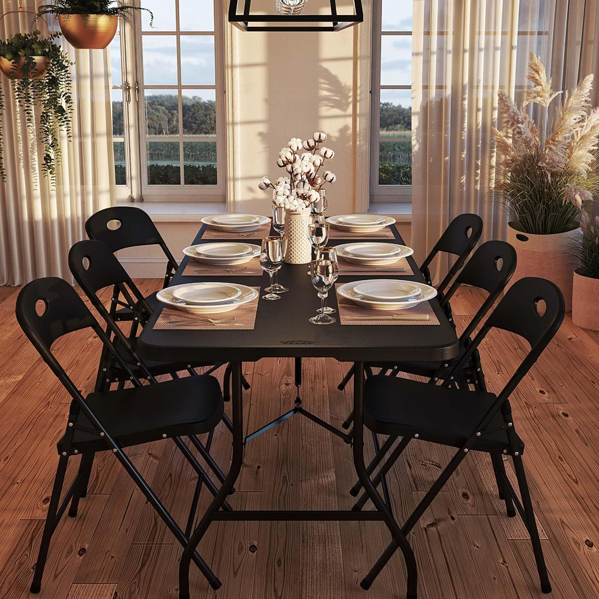 Cosco Products Centerfold Folding Table, 6-Feet, Black