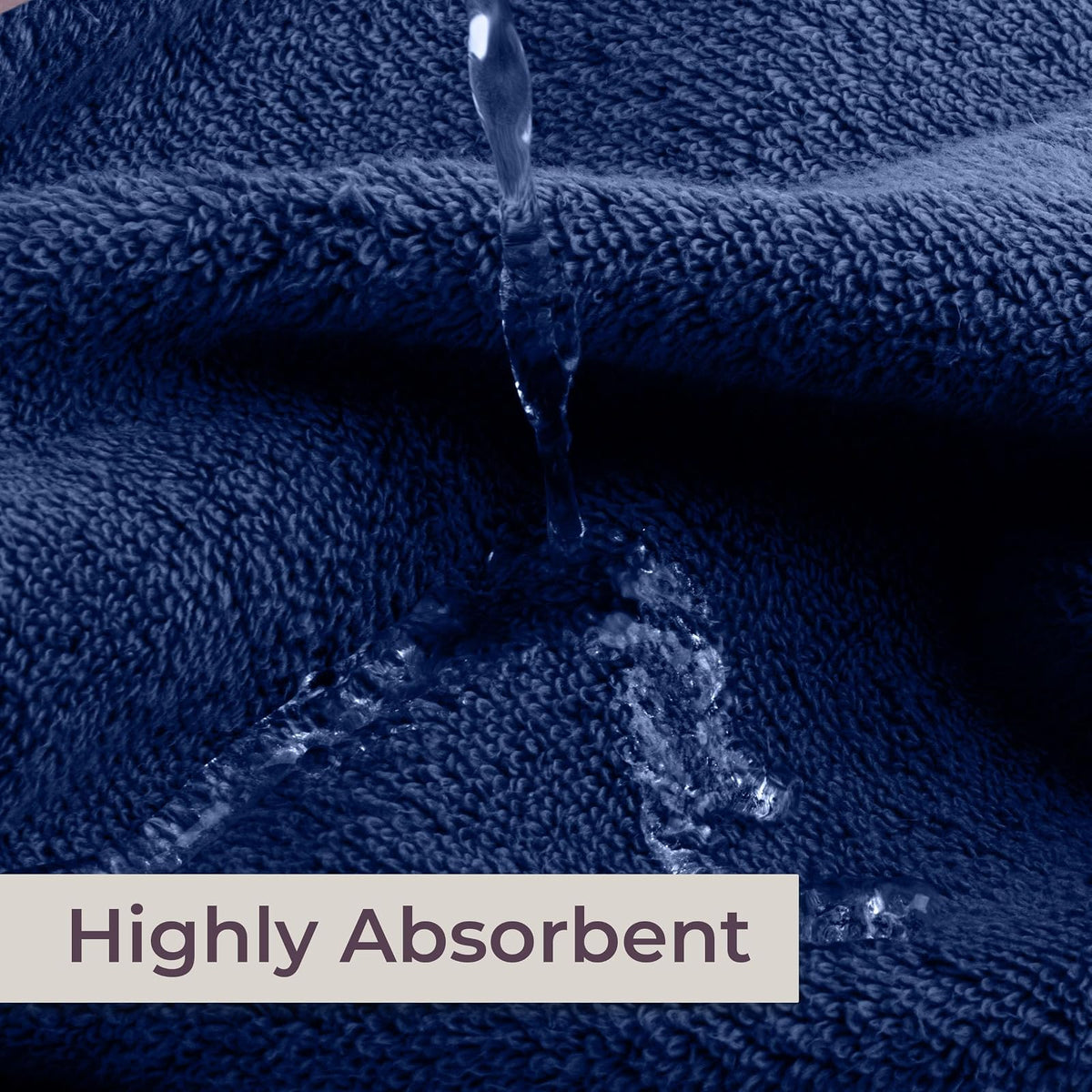 Lavish Home 67-0022-N Towel Set Rio, Navy, 8 Piece
