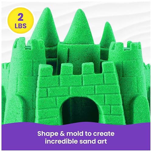 Kinetic Sand, el Juguete sensorial de Arena moldeable para niños, Verde, 907 g, Bolsa con Cierre hermético, a Partir de 3 años