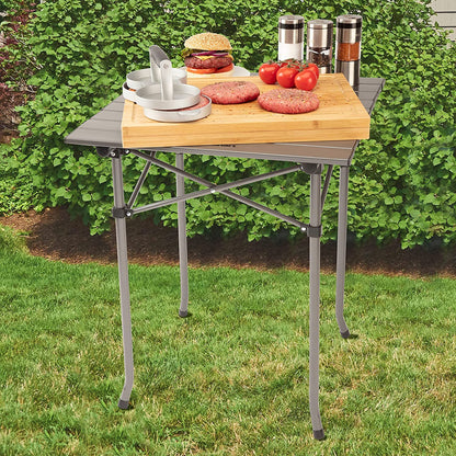 Cuisinart Mesa Plegable Exterior 51 cm Portátil Camping | Mesa fácil de transportar y de montar,Superficie de 20 x 20 tiene el tamaño perfecto para parrillas y calentadores portátiles