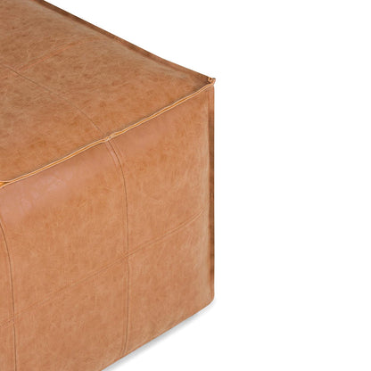 SIMPLIHOME Brody - Mesa de Centro Cuadrada Grande de 30 Pulgadas de Ancho, Color café Envejecido, otomana de Piel sintética Vegana, reposapiés o Asientos adicionales para Sala de Estar, montado