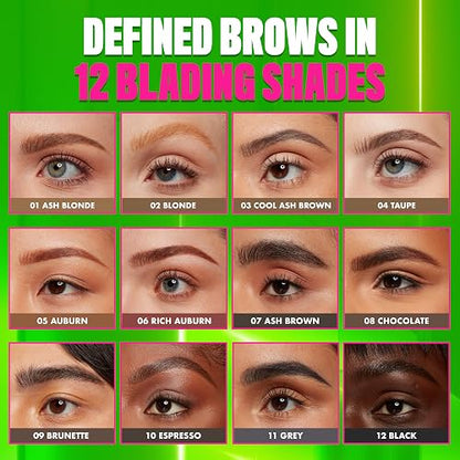 NYX Professional Makeup Blade Shade Brow Pencil Tono Ash Brown (gris obscuro), 0.06gr - Lápiz de ceja de dos puntas, resistente a desvanecimientos y transferencias, dura hasta 16H, fórmula vegana