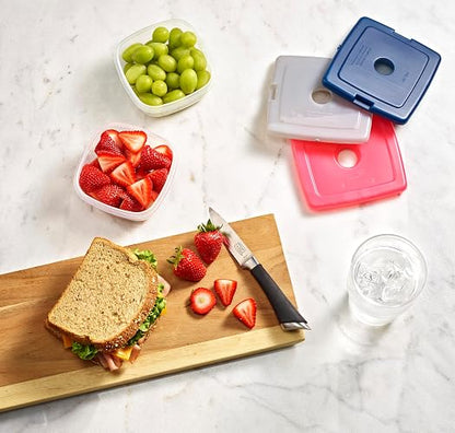 Fit + Fresh Cool Coolers - Paquetes de hielo delgados reutilizables para bolsas de almuerzo, bolsas de playa, enfriadores y más, juego de 4, multicolor