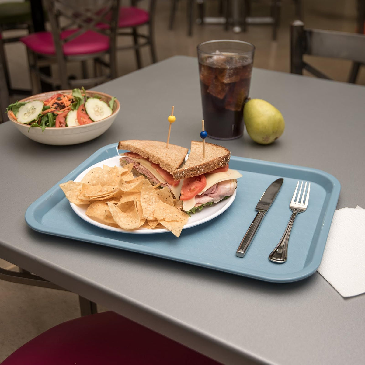 Carlisle FoodService Products Cafe Bandeja de comida rápida de plástico, 12 x 16 pulgadas, pizarrón, (paquete de 24)