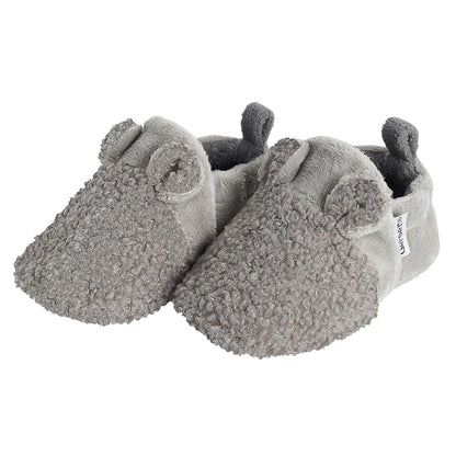 Gerber Botines suaves antideslizantes con forro polar con orejas Pantuflas para Unisex bebé - 6-9 Months Infant - Orejas grises