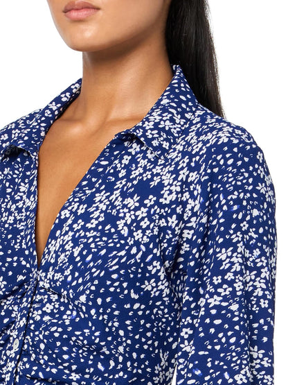 DKNY Chambray Stripe Long Sleeve Shirt Dress VestidoMujer