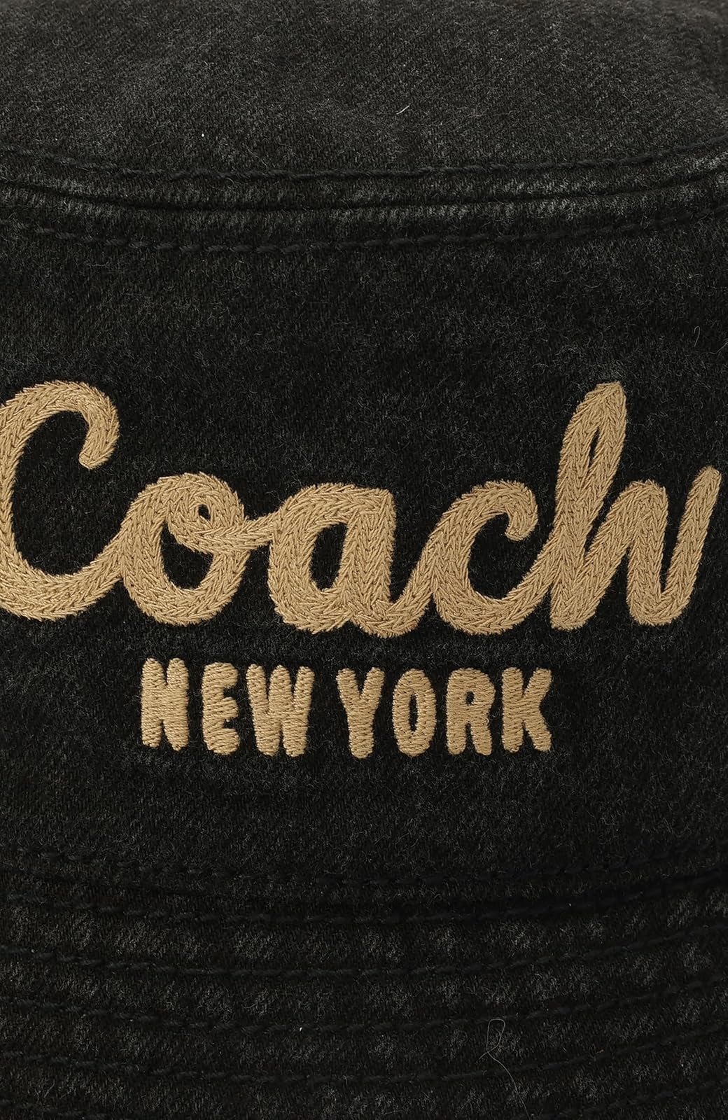 Coach Coach Script Denim Bucket Hat Sombrero de Copa Baja Mujer