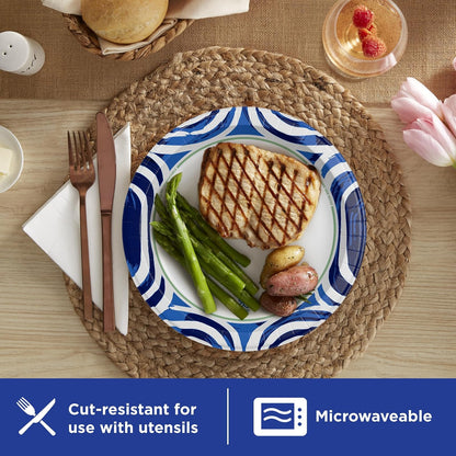 Dixie Ultra Platos de papel, 10 1/16 pulgadas, plato desechable impreso tamaño cena, 172 unidades (4 paquetes de 43 platos), el embalaje y el diseño pueden variar
