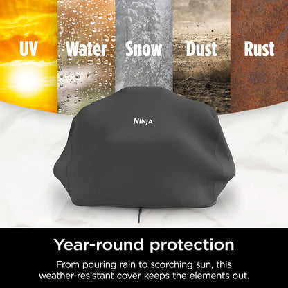 Ninja Woodfire Cover - Cubierta para Exteriores de Alta Calidad, Compatible con Parrillas Woodfire (Serie OG700), Resistente al Agua, Tela antidecoloración, Ligera, Negra, 19 x 24 x 13 pies