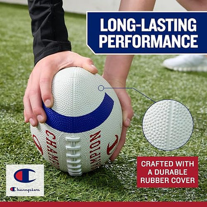 Champion Blitz Football, All-Weather Football, Enhanced Grip, Durable Rubber Cover and Molded Laces, for Outdoor Sports & Training, Includes 6 Ball Pump