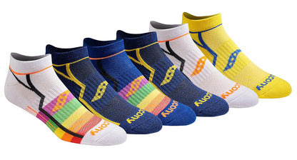 Saucony Saucony Men's 6 Pair Performance Comfort Fit No-show Socks, Hombre - G - Brillante Surtido (6 Pares)