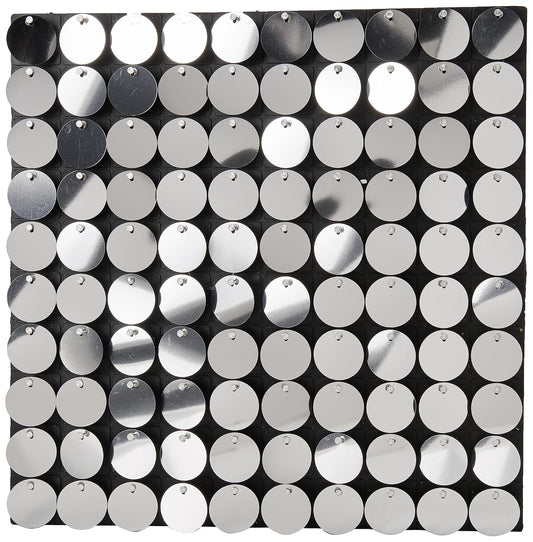 Panel de Lentejuela Color Plata Fantasias Miguel Panel Decorativo Armar Fondo Shimmer Wall Cumpleaños Fotografia XV Años Bodas Graduaciones 30x30 cm Marca Mylin 1 pieza