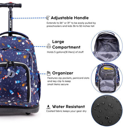 JJWorld New York Lollipop - Mochila con Bolsa para el Almuerzo, Spaceship, Una Talla