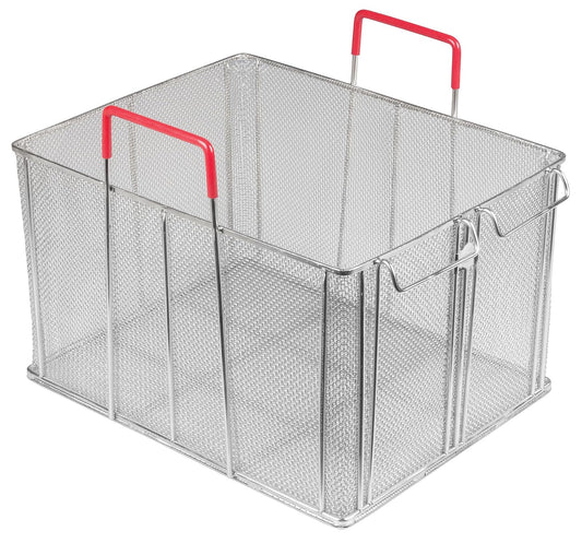 Winco MPN-1613, 16.5 x 13.5 x 10 pulgadas, cesta rectangular de acero inoxidable, colador de alimentos, cesta de hervir comercial