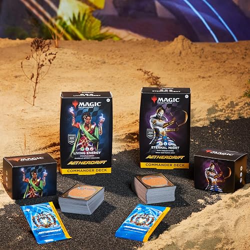 Magic: The Gathering Aetherdrift Commander - Paquete de Cubierta - 2 de Cada Cubierta (2 energía Viva + 2 poderosos eternos)