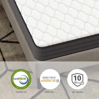 Colchon en Caja Sleep Holiday Basic Individual, firmeza Media, Bonnell, Espuma Limpia y certificada por CertiPUR-US, Durabilidad y Comodidad