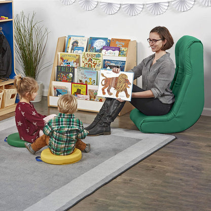 FDP mecedora de video suave, silla de piso acolchado para niños, adolescentes y adultos, ideal para leer, jugar, meditar, Verde