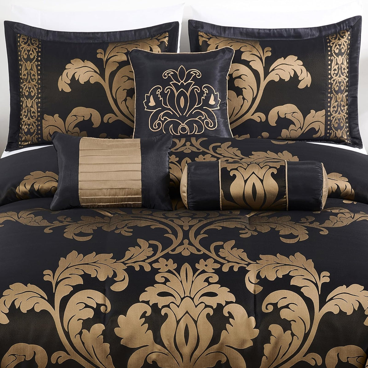 Chezmoi Collection Set de edredón de 7 Piezas Estilo Floral Bed-in-a-Bag
