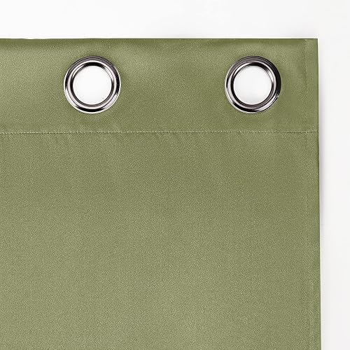 Sun Zero Nordic - Paquete de 2 Cortinas Opacas con Ojales de Grado Teatro, 132 x 213 cm, Color Verde Salvia