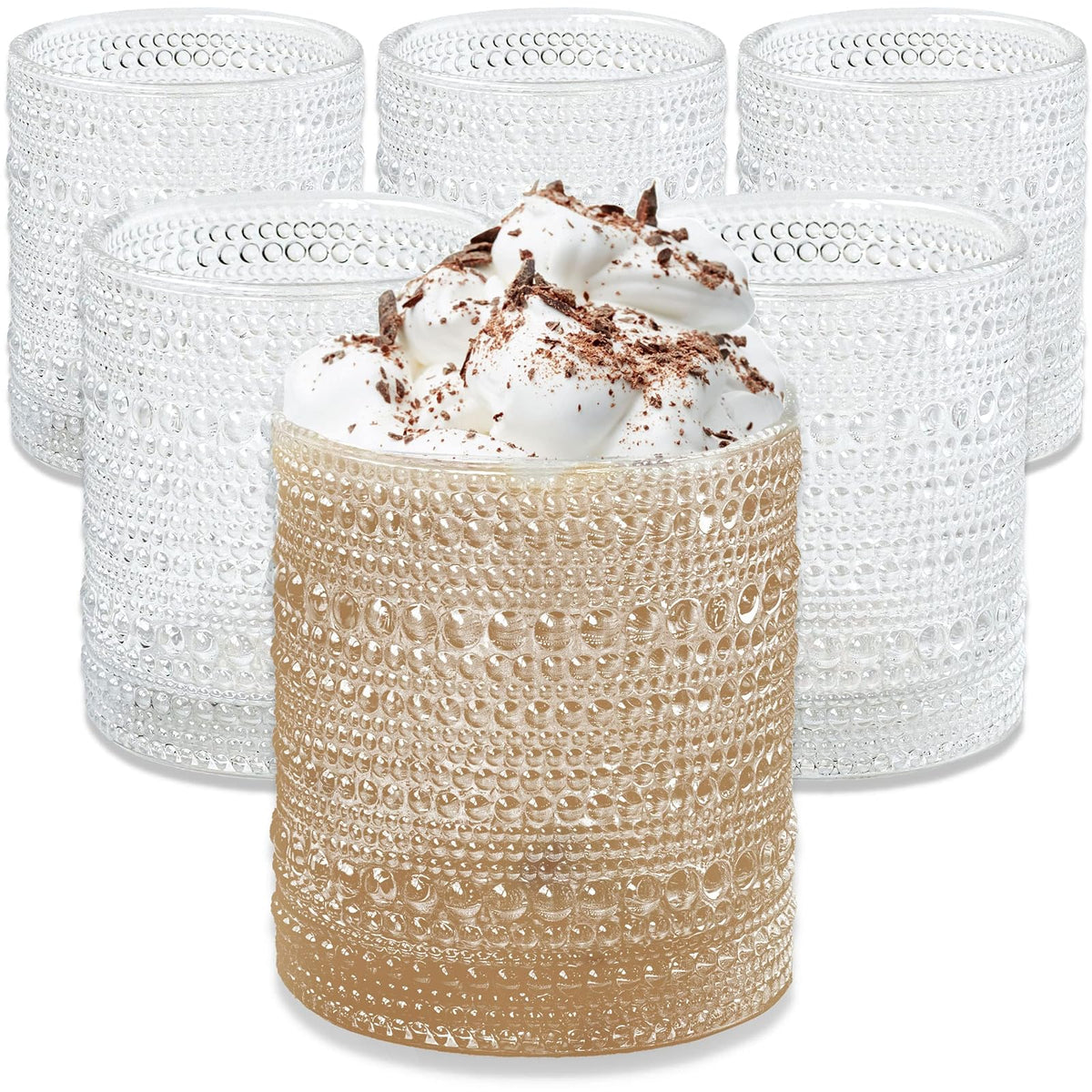 Kate Aspen Juego de Vasos con Abalorio Hobnail, 10 oz - Beaded 10 oz. - Transparente